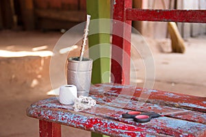 Santa Maria de Fe, Misiones, Paraguay - The Essentials of a Paraguayan Seamstress: Terere and Sewing Tools photo