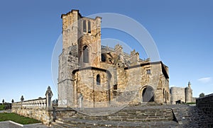 Santa Maria de la Asuncion church at Castro Urdiales panoramic view