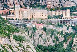 Santa Maria de Montserrat Abbey in Monistrol de Montserrat, Catalonia, Spain