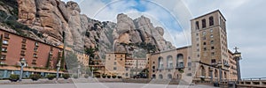 Santa Maria de Montserrat Abbey in Monistrol de Montserrat, Catalonia, Spain