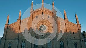 Santa Maria Del Carmine church in Pavia, PV, Italy, tilt shot