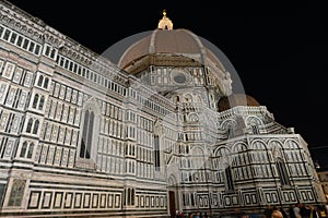 Santa Maria del Fiore cathedral in Florence at night