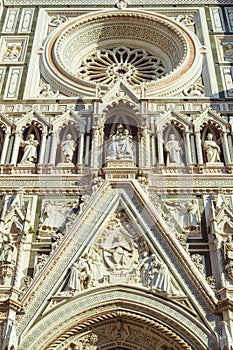 Santa Maria Del Fiore Duomo in Florence - detail front view