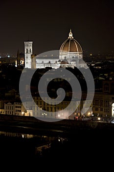 Santa Maria del fiore Florence cathedral by night