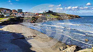 Santa Maria del Mar beach and village, Catrillon municipality, Asturias, Spain photo