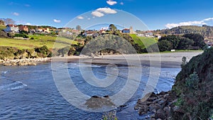 Santa Maria del Mar beach and village, Catrillon municipality, Asturias, Spain photo