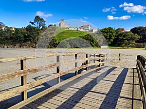 Santa Maria del Mar beach and village, Catrillon municipality, Asturias, Spain photo