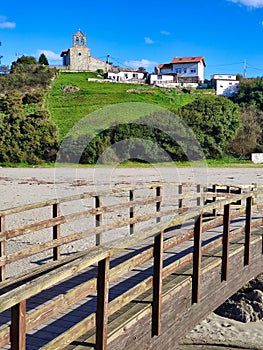 Santa Maria del Mar beach and village, Catrillon municipality, Asturias, Spain photo