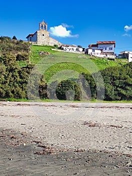 Santa Maria del Mar beach and village, Catrillon municipality, Asturias, Spain photo