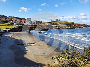 Santa Maria del Mar beach and village, Catrillon municipality, Asturias, Spain photo