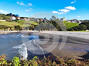 Santa Maria del Mar beach and village, Catrillon municipality, Asturias, Spain photo