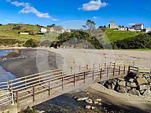 Santa Maria del Mar beach and village, Catrillon municipality, Asturias, Spain photo