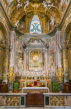 Main altar in the Church of Santa Maria dell`Orto, in Rome, Italy. photo