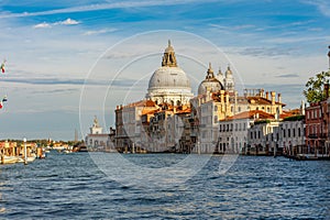 Santa Maria della Salute basilica and Grand canal, Venice, Italy