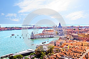 Santa Maria della Salute and Giudecca island, view from Piazza San Marco Campanile