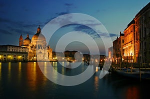 Santa Maria della Salute and Grand Canal at sunset