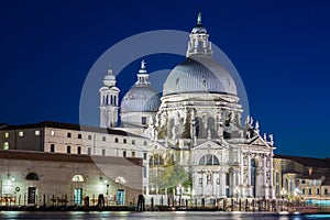 Santa Maria della Salute illuminated at night