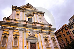 Santa Maria delle Grazie alle Fornaci Church on a cloudy afternoon