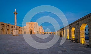 Santa Maria di Leuca Sanctuary in the evening, province of Lecce, Puglia, southern Italy.