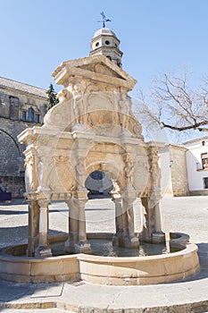 Santa Maria Fountain in Baeza, Jaen, Spain