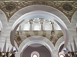 Interior arches of the Santa Maria La Blanca Synagogue - Toldeo, Spain, Espana photo