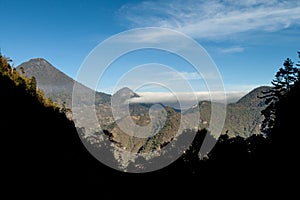 Santa Maria left and Cerro de Quemado right volcanoes, Guatema photo
