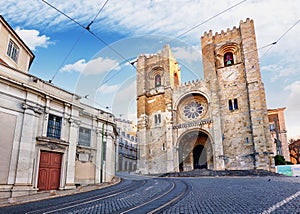 Santa Maria Maior cathedral of Lisbon, Portugal - nobody