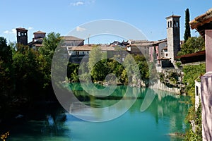 Natisone river in Cividale del Friuli in Udine in Italy photo