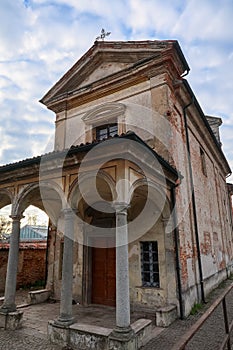 Santa Maria Nascente church Belgioioso detail of the facade