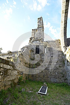 Santa MariÃÂ±a church ruins of Cambados in Galicia photo