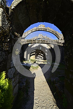 Santa MariÃÂ±a church ruins of Cambados in Galicia photo