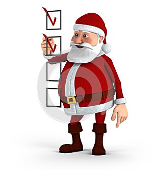 Santa marking a checklist