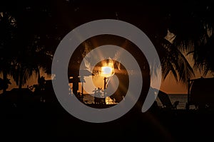 Santa Marta city beach dusk silhouette scene