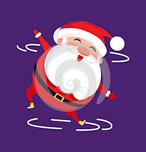 Santa Modern Dancer Cute Cartoon Character Isolate