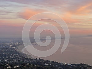 Santa Monica bay from top