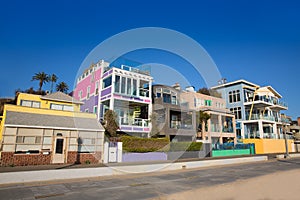 Santa Monica California beach colorful houses photo