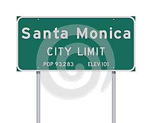 Santa Monica City Limit road sign photo