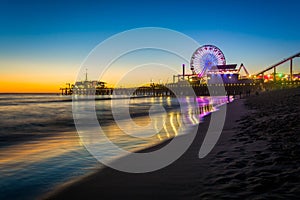 The Santa Monica Pier at sunset