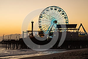 The Santa Monica Pier at Sunset