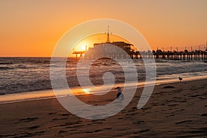 The Santa Monica Pier at Sunset