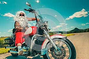 Santa on a motorcycle