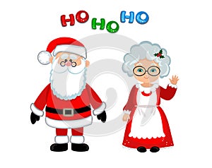 Santa and Mrs Claus standing Christmas.