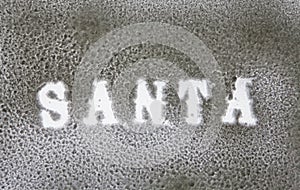 Santa name in the heavy snow