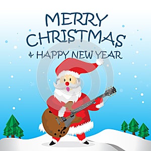 Santa Play Jazz Guitar Merry Christmas