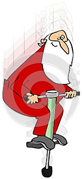 Santa on a pogo stick photo