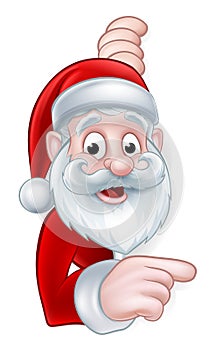 Santa Pointing Cartoon Sign