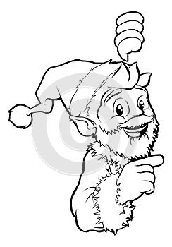 Santa pointing Christmas illustration