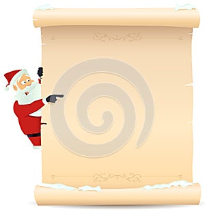 Santa Pointing Christmas List