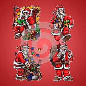 Santa Poses Pack Illustration