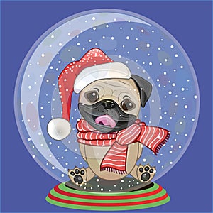 Santa Pug Dog